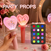 Varita Luminosa Inalámbrica Recargable con Forma de Corazón, 15 Modos de Cambio de Color, DMX512, Control Remoto para Conciertos Kpop y Actuaciones en Escenario