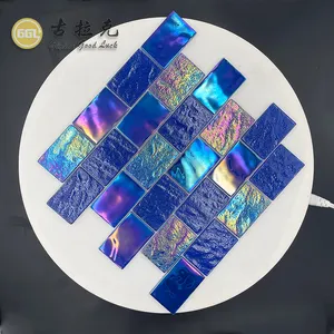 Carreaux de mosaïque en verre irisé avec mosaïque en maille au dos de la piscine