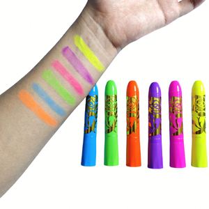 Kit de Crayons de Peinture Corporelle UV Néon Lumineux 6 Couleurs à Base de Plantes Naturelles Non Toxique Certifié EN71 pour Tous les Âges – Fournitures d'Art Corporel - Product Image 3