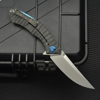 Couteau de poche tactique Hongrui, lame D2, manche en fibre de carbone, couteau pliant pour la chasse, le camping et la survie