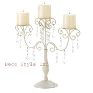 Candélabre de décoration en métal Candélabre ivoire Cadeau de mariage Centre de table Bougeoir - Product Image 1