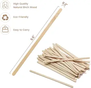 Eco Friendly Coffee Stirrers Cocktails Wooden Disposable Drink Wooden Stir Sticks For Beverage Mixer With Smooth Ends