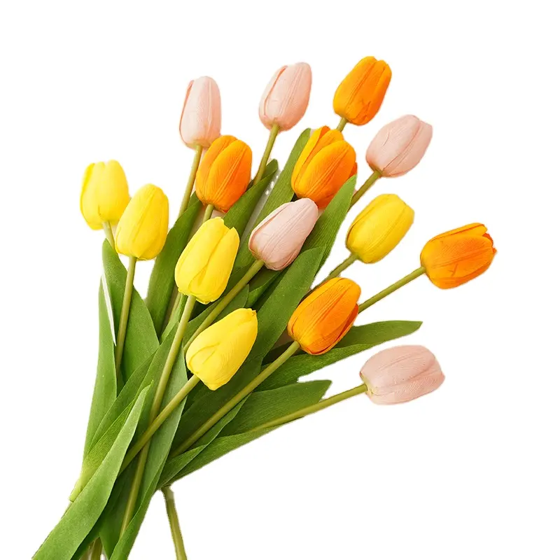 A tulipa simulada artificial multicolorida bem projetada floresce o arranjo floral para a decoração home do garen