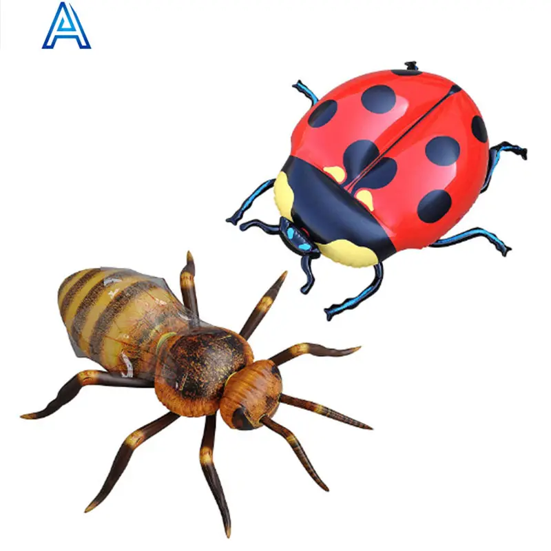 3d Cartoon Ontwerp Vinyl Pvc Luchtblaas Opblaasbare Insect Coccinella Septempunctata Kever Beatles Mier Spin Speelgoed