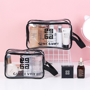 Women Clear Makeup Organizer Pouches Tote Travel Toiletry Bags Transparent PVC Cosmetic Bag
