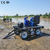 Pompa Drainase Air Bergerak dengan Mesin Diesel, Pompa Self Priming Serbaguna, Tekanan Kepala Pompa 14 Meter, Laju Alir 300