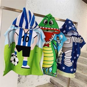 Unisex Children's Microfiber Hooded Cape <strong>Bath</strong> <strong>Towel</strong> Poncho Quick-Dry Beach <strong>Robe</strong> with Cartoon Print for Child Wearable - Product Image 1