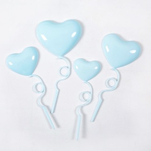 Fille coeur plastique pli libre amour ballon <span class=keywords><strong>anniversaire</strong></span> gâteau topper Saint Valentin décoration plug-in - Product Image 6