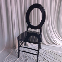 Tables et chaises pour événements Chaise Mariage Fête de mariage Chaise en acier Noir Chaise en gros