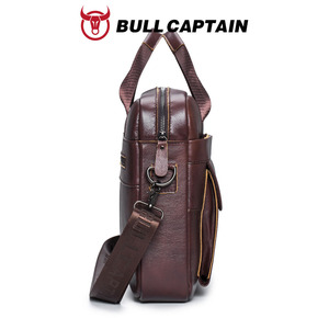 BULLCAPTIAN Brand Men's Genuine Leather Retro Luxury Soft <b>Briefcase</b> Large Capacity Laptop Business Crossbody Bag Lightweight - Product Image 6