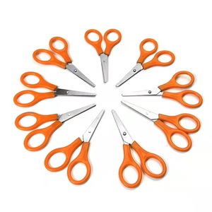 Small Scissors Stainless Steel 9Cm <b>Orange</b> Red Home Use <b>Paper</b> Cutting Tool - Product Image 3