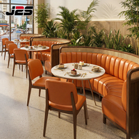 Bancs de restaurant commerciaux personnalisés J2S avec tables rondes et chaises pour les projets de design d'intérieur de cafés