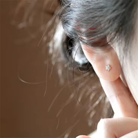Boucles d'oreilles clous en argent sterling S925 plaqué or véritable 14K, motif floral, haute qualité, pour le dropshipping