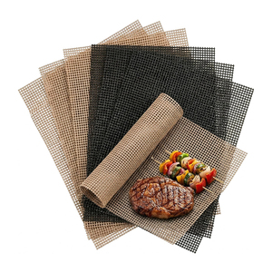 Eco-Friendly Washable Heat Resistant up to 500F Barbecue Net PTFE Non-stick <b>Grill</b> Mat <b>for</b> Oven Air Fryer and Smoker - Product Image 1