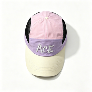Casquette de course à 5 panneaux en maille colorée pour femme, séchage rapide, idéale pour l'extérieur et le camping, avec broderie ACE - Product Image 2