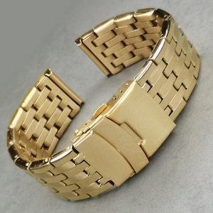 20mm 22mm metal doblado semi sólido 7 Cuentas de acero inoxidable correa de reloj pulsera - Product Image 3