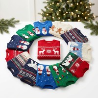 Pull de Noël pour garçons, 150+ styles, respirant, en jacquard tricoté, à manches longues, motifs de dessins animés, rouge et vert, pour les fêtes d'hiver