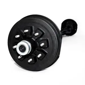 7000LB Trailer Axle tube 8 Holes Wheel Axle Trailer Axle Kit With Electric Brake For Trailer Camping Caravan