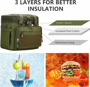 Grand sac à lunch isotherme à double compartiment, étanche et thermique, pour le travail, en polyester avec motif de lettres - Product Image 6