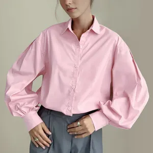 Aangepaste Lederen Peplum Strik, Stropdas Pullover Trendy Plus Size Blouse Voor Vrouwen Tops Voor Dames Pu Faux Hoge Hals Shirts/