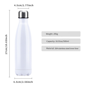 Borraccia sportiva isolante in acciaio inox bianco personalizzata all'ingrosso, disponibile in Spagna, per stampa a trasferimento termico e sublimazione - Product Image 2