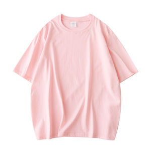 Camisetas personalizadas de LICRA de algodón para mujer, camisetas cortas sólidas de color rosa, camisetas de algodón 100% para mujer, camisetas lisas suaves para mujer - Product Image 2