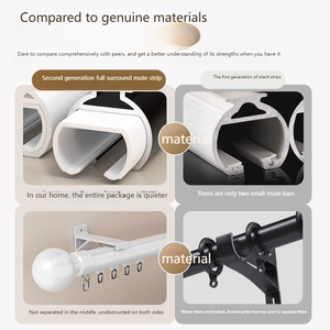 Rail de rideau en aluminium à double rail avec supports, tringles et accessoires-Options de montage au mur/<span class=keywords><strong>plafond</strong></span> - Product Image 6