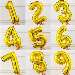 Palloncino in lamina d'argento con <span class=keywords><strong>numero</strong></span> rosa in oro 16 pollici per decorazione di compleanno palloncino per festa di buon compleanno forniture per 0-9 numeri - Product Image 4