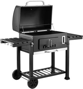 Heavy Duty Powder Coated Barbecue Grill Trolley Smoker with Storage <b>Table</b> for Backyard Charcoal <b>BBQ</b> - Product Image 2