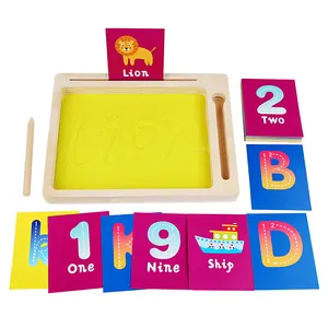 Wooden DIY Drawing Toys Set Sand Table Practice Writing Painting Toy MontessoriEarly Educational Toys For kids