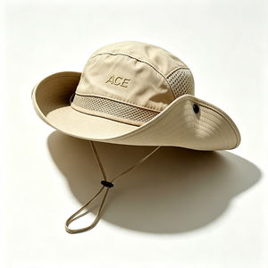 Chapeau de pêcheur pour homme à large bord, en toile respirante avec protection UV, sangle de menton réglable, idéal pour la pêche et la randonnée en été - Product Image 4