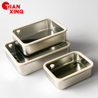TIANXING Boîte de stockage alimentaire hermétique en acier inoxydable de 0.7 à 1,9 L pour la préparation des repas avec couvercle en silicone