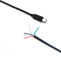 Câble USB personnalisé de type C mâle à extrémité ouverte Queue de porc USB mâle à extrémité NC 28AWG 4 cœurs à extrémité ouverte OEM