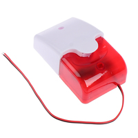 Sirène d'alarme filaire stroboscopique 12V ABS pour la maison, son rouge, klaxon de sécurité intérieur 120dB, détection 10m, compatible application
