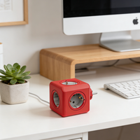 Multiprise EU Cube avec 3 prises CA et 4 ports USB-C à charge rapide, certifiée CE pour bureau et chambre en UE