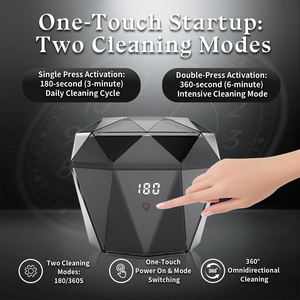 Limpiador Ultrasónico UV para Dentaduras Postizas 180mL 45000HZ Limpieza Profunda Automática Ultrasónica Dental para Retenedor - Product Image 6