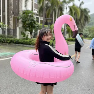 Personalizado flutuante inflável flamingo anel flamingo piscina flutuador brinquedos flamingo piscina inflável flutuador