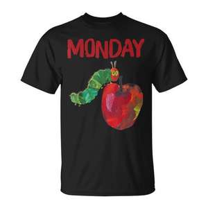 T-shirt Very Hungry Caterpillar Monday avec motif de fruits, t-shirt d'anniversaire pour enfants - Product Image 1