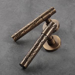 <span class=keywords><strong>Poignée</strong></span> de porte en laiton martelé antique MAXERY, <span class=keywords><strong>poignée</strong></span> de porte en laiton de qualité supérieure avec bouton/clés pour chambre à coucher, salle de bain, villa, hôtel - Product Image 3