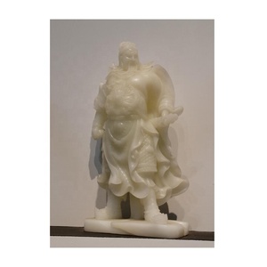 Estatua de <span class=keywords><strong>Buda</strong></span> Guangong <span class=keywords><strong>Chino</strong></span> de Mármol Blanco Pulido, Estatua de Kwan Kong, Escultura de Guan Yu - Product Image 4