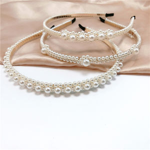 2021 الصيف جديد وصول الأزياء الشعر مجوهرات باليد وضعت اللؤلؤ العروس تيارا الحلو عصابة رأس للنساء - Product Image 5