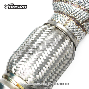 ท่อไอเสียแบบกำหนดเอง High Flow Catted 300cell Downpipe สำหรับ BMW ซีรีส์ 3 รุ่น 318/318i G20 B48 2.0T ปี 2020-2024 พร้อมแผ่นกันความร้อนสแตนเลส - Product Image 2