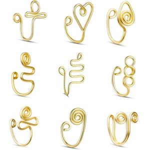 Nuevo Anillo de Nariz Africano Sin Perforación, Ajustable, en Forma de U, Chapado en Oro Real de 18K, Anillos de Nariz con Clip para Mujer - Product Image 2