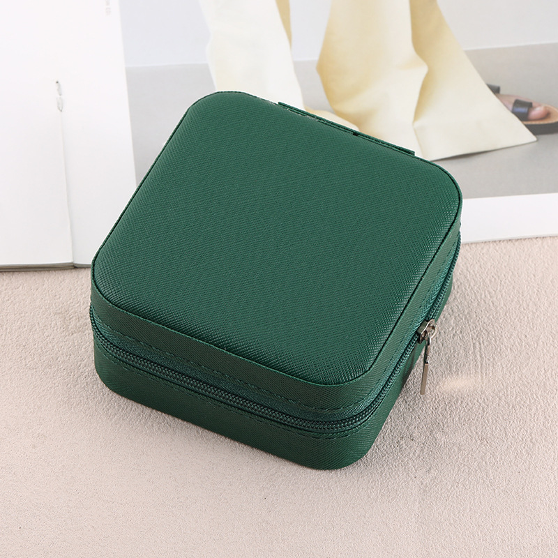 Boîte à fermeture éclair [vert foncé]&nbsp;; 10x10x5cm
