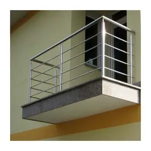 Cheap price outdoor stairs stainless steel railings with polish / satin solid rod balustrade