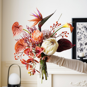 Adornos Florales de Lujo para Mesa, Ramo de Novia Artificial, Flores de <span class=keywords><strong>Seda</strong></span> para Decoración de Mesa de Boda, Decoración de Vestíbulo de Hotel - Product Image 1
