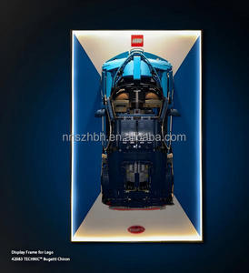 Vitrine murale pour modèle de voiture <span class=keywords><strong>Bugatti</strong></span> <span class=keywords><strong>Chiron</strong></span> 42083 en blocs de construction, 80x50cm, cadre en miroir cristal de qualité S uniquement - Product Image 1