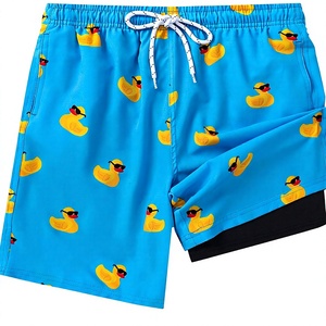 <b>Men</b> Cartoon Duck Print Beach Shorts Drawstring Swim <b>Trunks</b> Quick Dry Elastic Waist Summer Vacation - Product Image 4