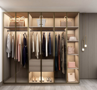 Armoire de chambre à coucher en verre, nouveau design, avec coiffeuse intégrée, en bois, à prix abordable – Meilleure vente