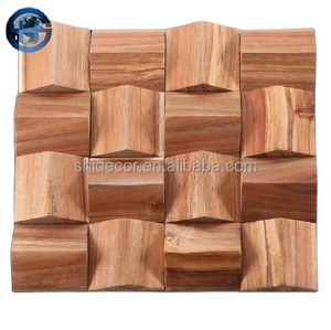 Paneles de Madera Maciza de Diseño Moderno 3D, Geométricos, Cuadrados, Tipo Panal, Ecológicos, Impermeables, Resistentes al Fuego, para Paredes Interiores - Product Image 1